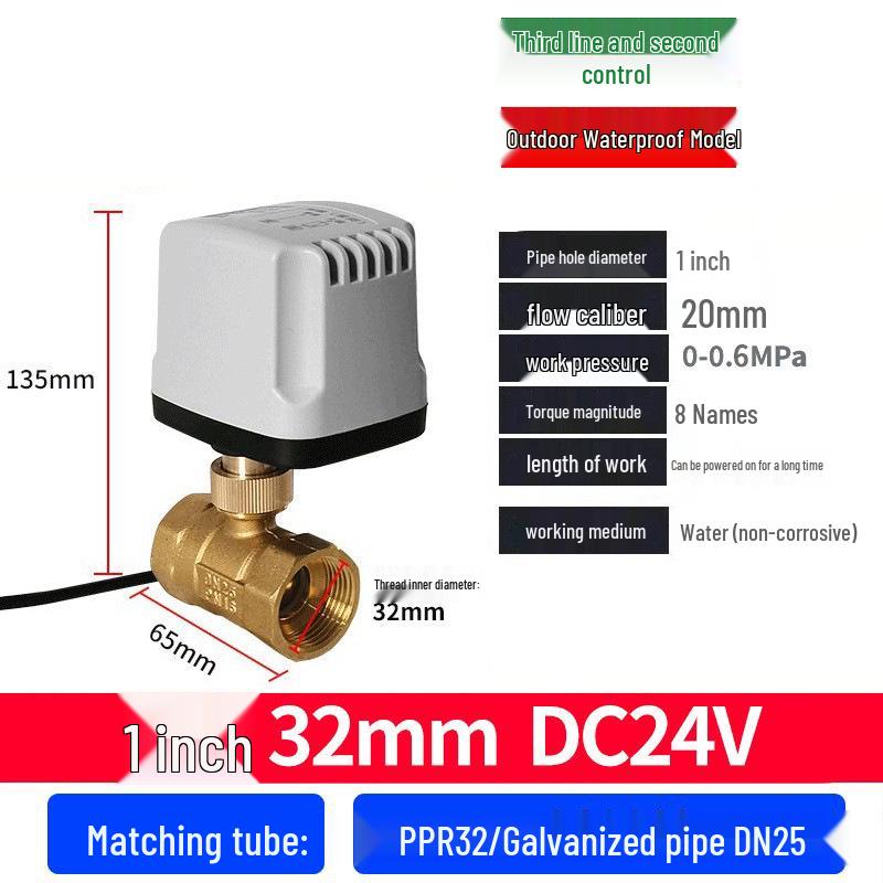 220V DN15 Copper Threaded Electric Ball Valve for Water Control