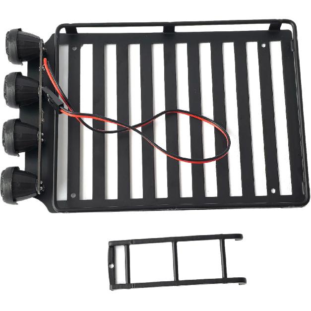 Багажник на крышу для 1/18 RC гусеничного автомобиля TRX4M - Багажник на крышу со светодиодными прожекторами и лестницей - 1:18 Декоративные Улучшения для RC Гусеничного Трагги