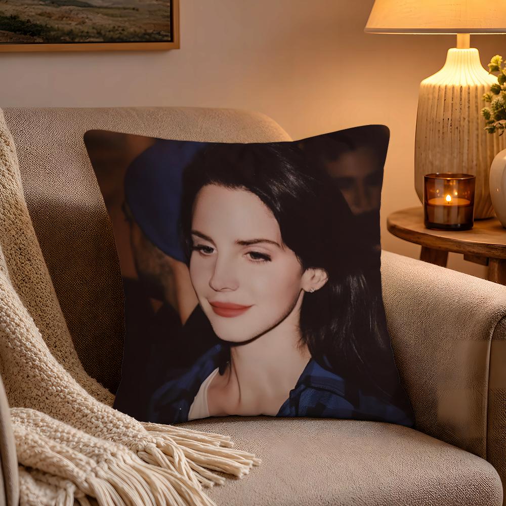 Hot Singer LLana DDel RReyS Pillow Case Soft Plush Cushion Cover Double Print and Invisible Zipper for Sofa Home Car Use