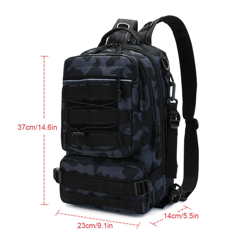 Fishing Tackle Backpack Storage Bag Outdoor Shoulder Backpack Water Resistant Fishing Gear Bag Cross Body Sling Bag