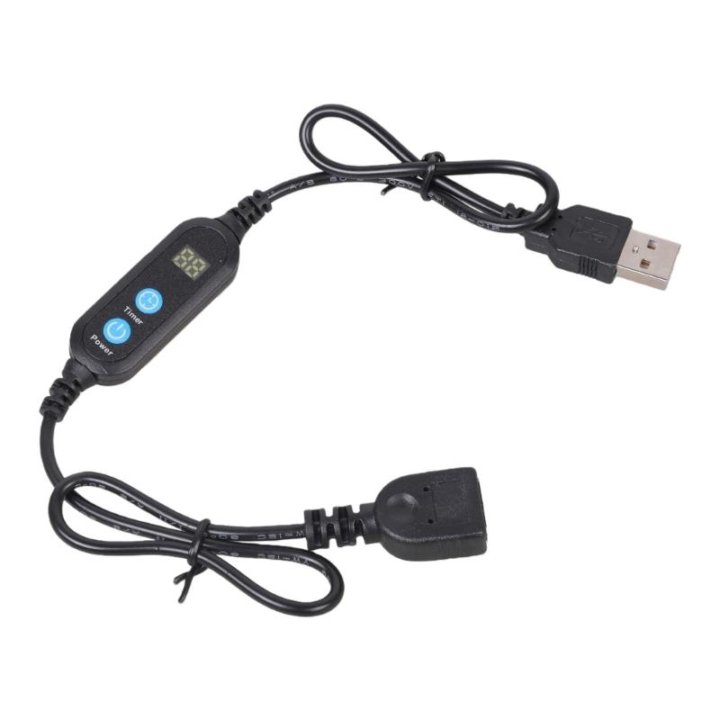 Programmable USB Timer Extension Cord with 12 Hour Cycle Timing Switching Cable Plastic Texture for Office and Home Use