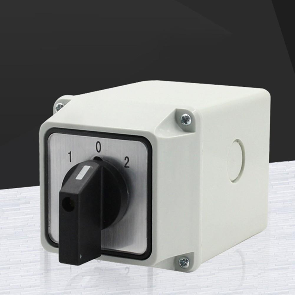 Enclosed Changeover Switch 380V 25A 3 Position 12 Terminals  Rotary Cam