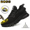 Quality Safety Shoes Men Steel Toe Boots Work Shoes Breathable Lightweight Men Protective Sneakers Puncture-Proof Security Shoes