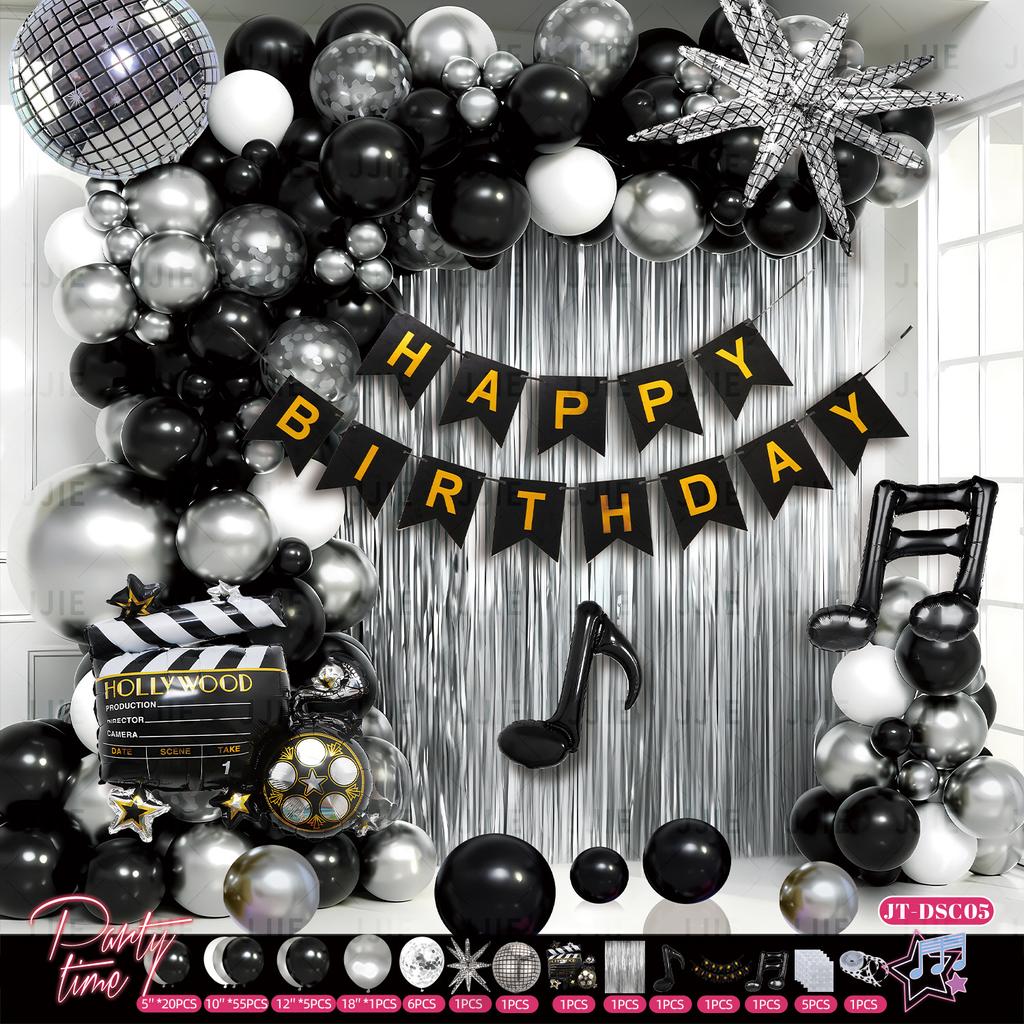 Disco-Themed Latex Ball Set 80S And 90S Retro Balloon Set Radio Scene Arrangement