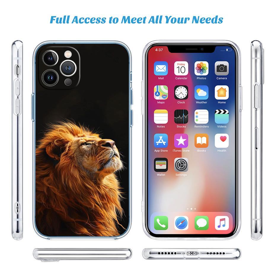 Animal Tiger lion Transparent Phone Case for Samsung Galaxy A04 A04S A14 A23 A34 A54 M23 M33 M52 M53