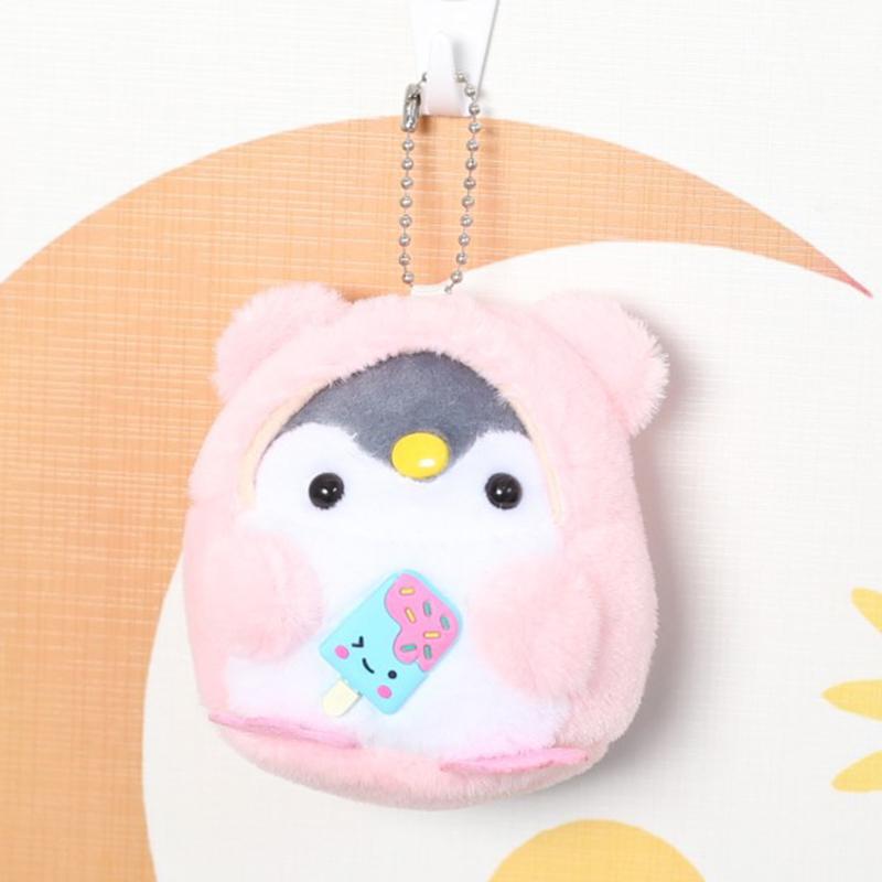 Милая кукла-пингвин брелок для ключей для девочек, мультяшная машина, плюшевый брелок для ключей, кавайная леди, сумка, аксессуары