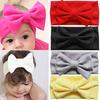 Милая однотонная повязка на голову с бантом ярких цветов для малышей, аксессуар для волос