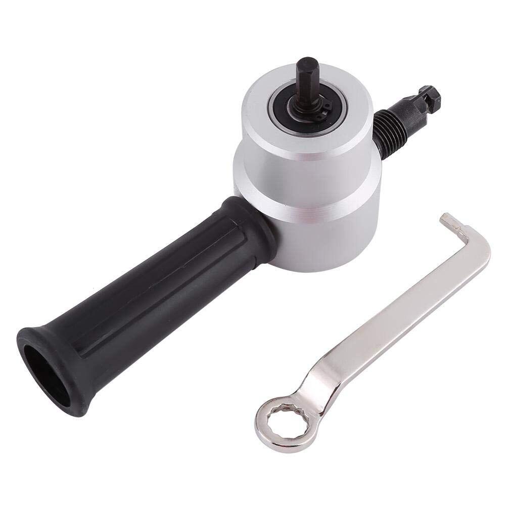 Power Drill Nibbler Metal Sheet Cut Double Head with Wrench Part 360 Degree Adjustable Nibbler Drill Attachment