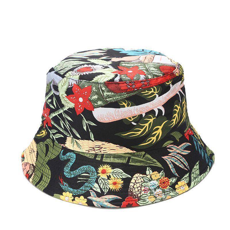 Fisherman's Hat Women's Printed Double-sided Sun Hat Summer Outdoor Travel Foldable Basin Hat