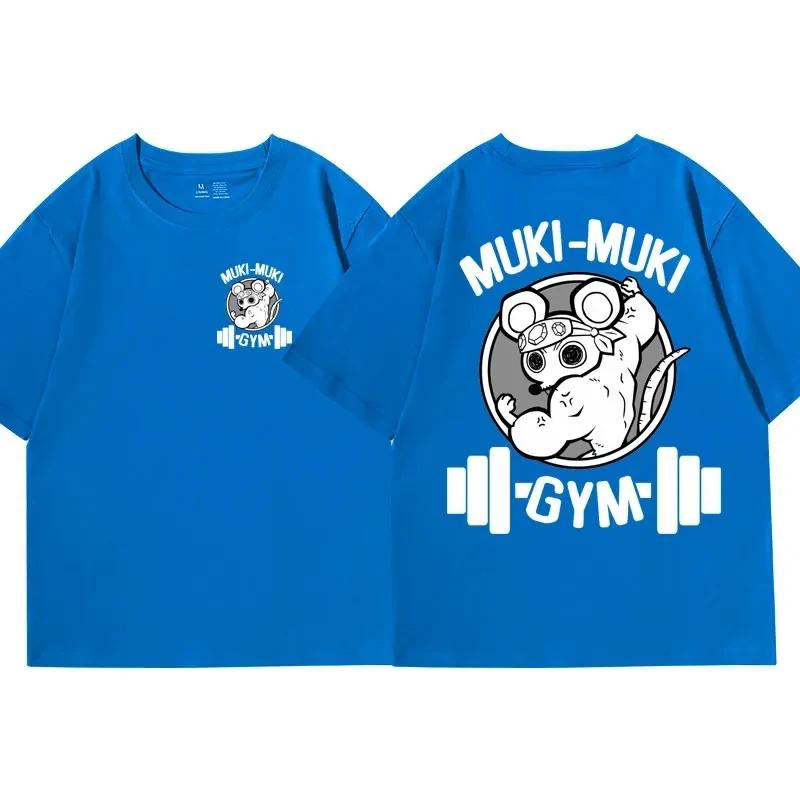 Аниме Demon Slayer Uzui Tengen Print Футболки унисекс Забавные мыши-ниндзя Muki Muki Gym Футболка Muscular Mouse Большие футболки унисекс
