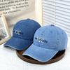 New Letter Embroidered Denim Baseball Hat Korean Version High Quality Sun Protection Casual Baseball Cap for Men and Women