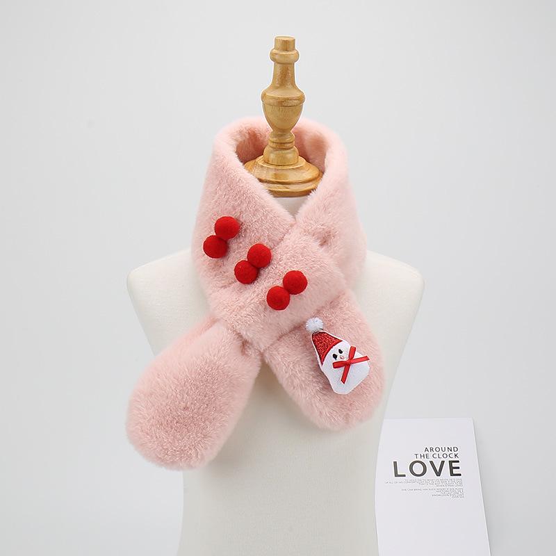 2023 Cute Cartoon Winter Scarf for Children - Korean Style, Warm Christmas Neck Warmer for Elementary School Girls & Boys