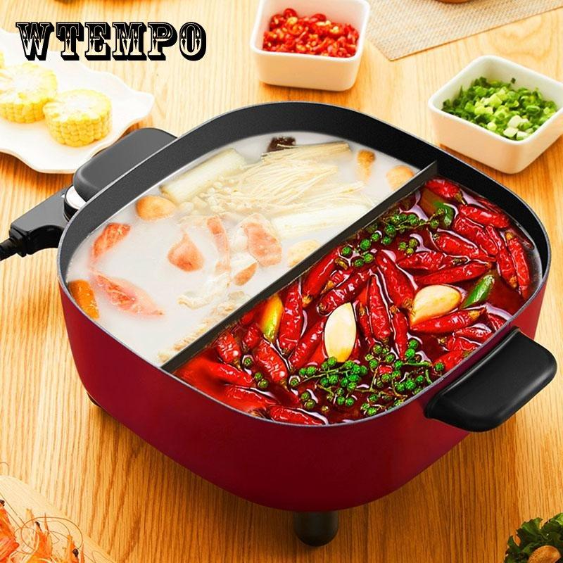 Многофункциональная электрическая плита, бытовая электрическая кастрюля, большая емкость, кастрюля с уткой-мандаринкой, электрический вок, шампуры, 5 л, посуда