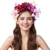 Искусственный цветочный венок, двухрядный тканевый орхидейный ободок, летний ободок для наряда туристов