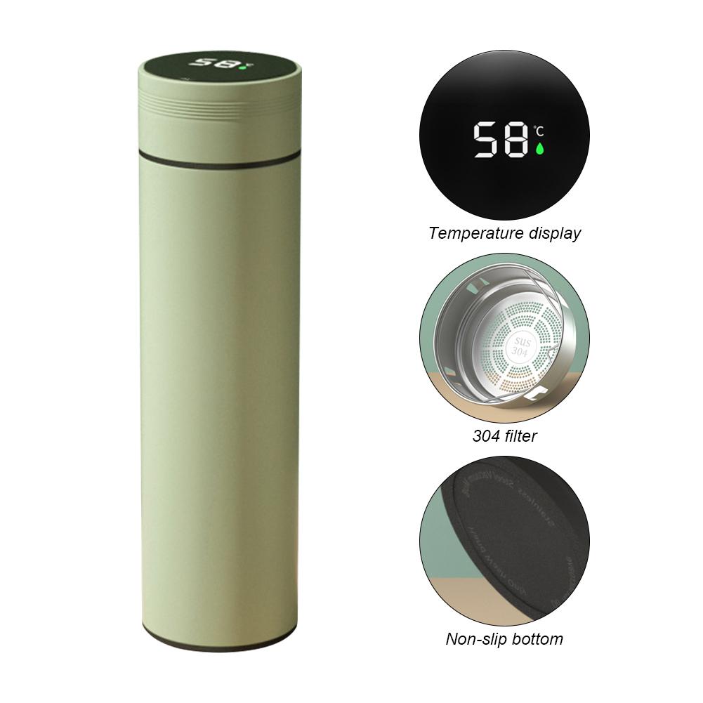 Термос 480 мл с интеллектуальным дисплеем температуры, термокружка из нержавеющей стали, герметичная термокружка для кофе, бутылка для воды с изоляцией
