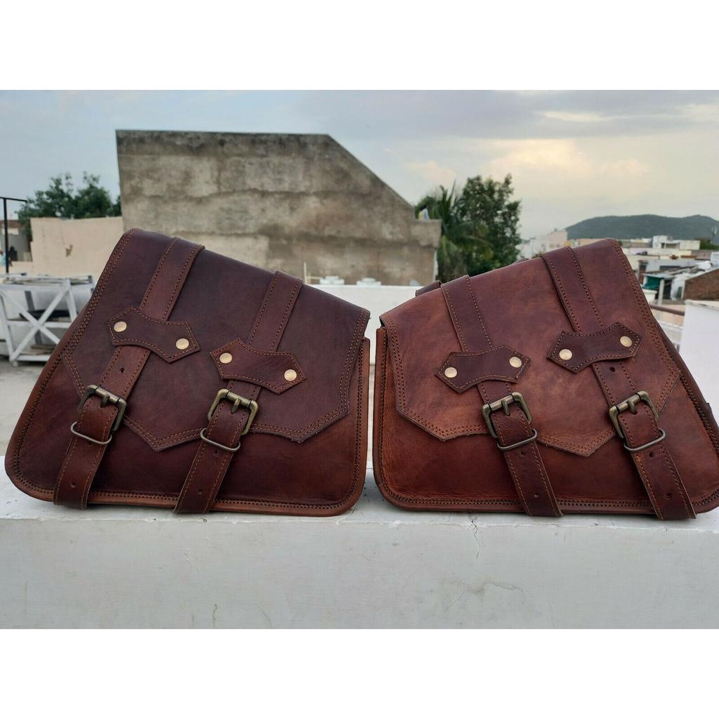 Combo 2 седельная сумка из натуральной козьей кожи, багажник для мотоцикла