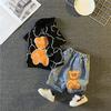Одежда для мальчиков 0-5 лет Мультяшный рисунок Круглый вырез Короткий рукав Шорты Комплект из двух предметов Летний комплект одежды
