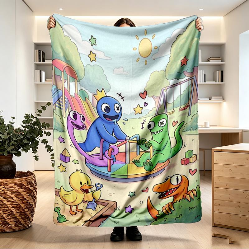Game Rainbow Friends Print Blanket - Soft & Comfortable, for Bedroom, Travel, Sofa, Home Decoration - Birthday Christmas Gift for Friend