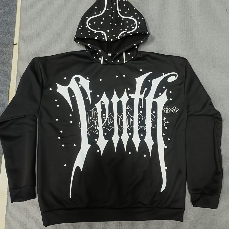 Европейские и американские толстовки в готическом стиле с принтом букв, персонализированный уличный тренд Харадзюку, свободные мужские и женские