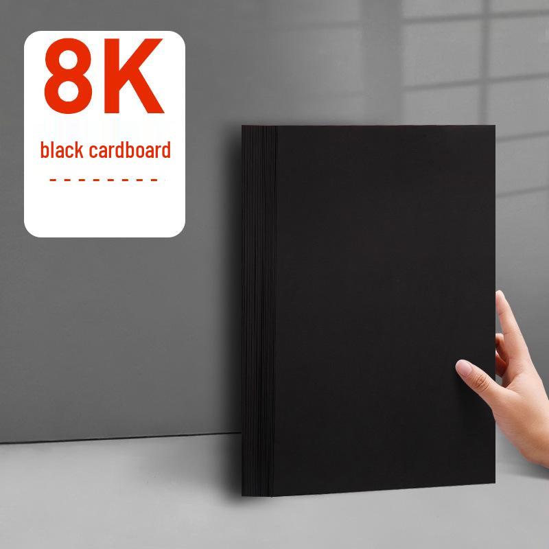 Black & White Card Paper: 8k & 4k Sizes, A4 & A3 Kraft, Thick Sheets for Student Crafts and Projects.