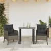 VidaXL Garden Dining Set with Cushions 3 Pcs, Patio Table and Chairs, Outdoor Furniture Terrace, Modern, 3211955