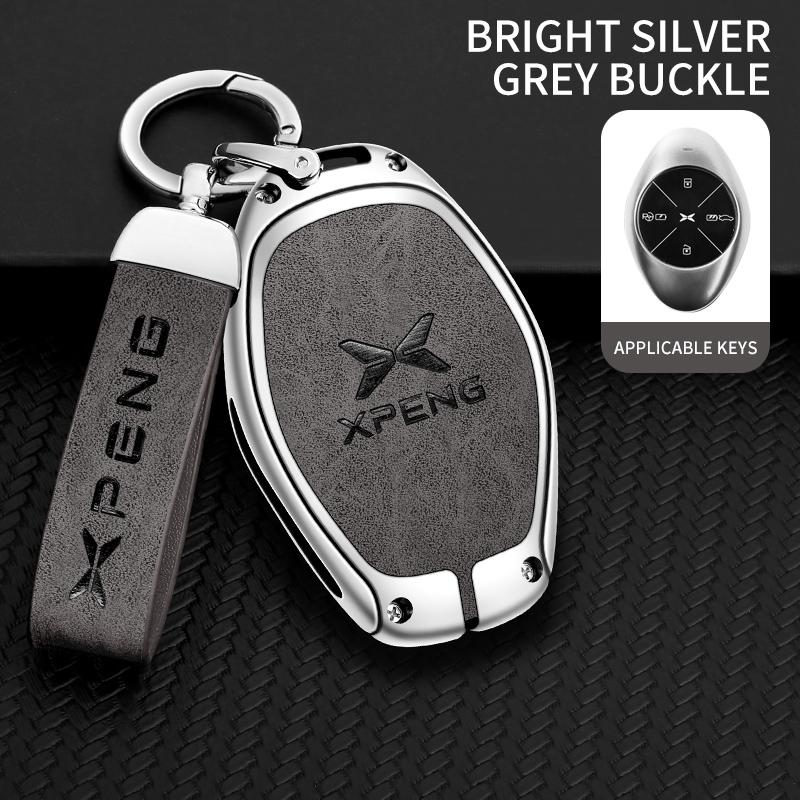 Zinc Alloy Leather Car Remote Key Cover Xpeng P7 P7I P5 G3 G3I G9 G6 Key Fob Car Key Case Protective Cover Auto Accessories
