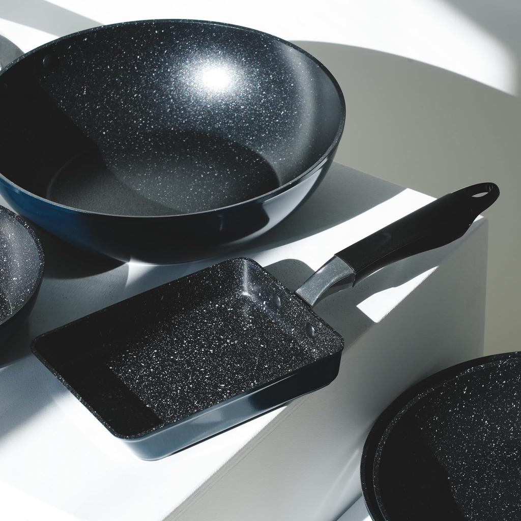 Тамагояки из жемчужного металла с ободом и мраморной и 13-гранной металлической лопаточкой IH с прессом для монет, темно-синего цвета, прочный, с антипригарным покрытием, 18 см, совместимый, покрытие, OK,