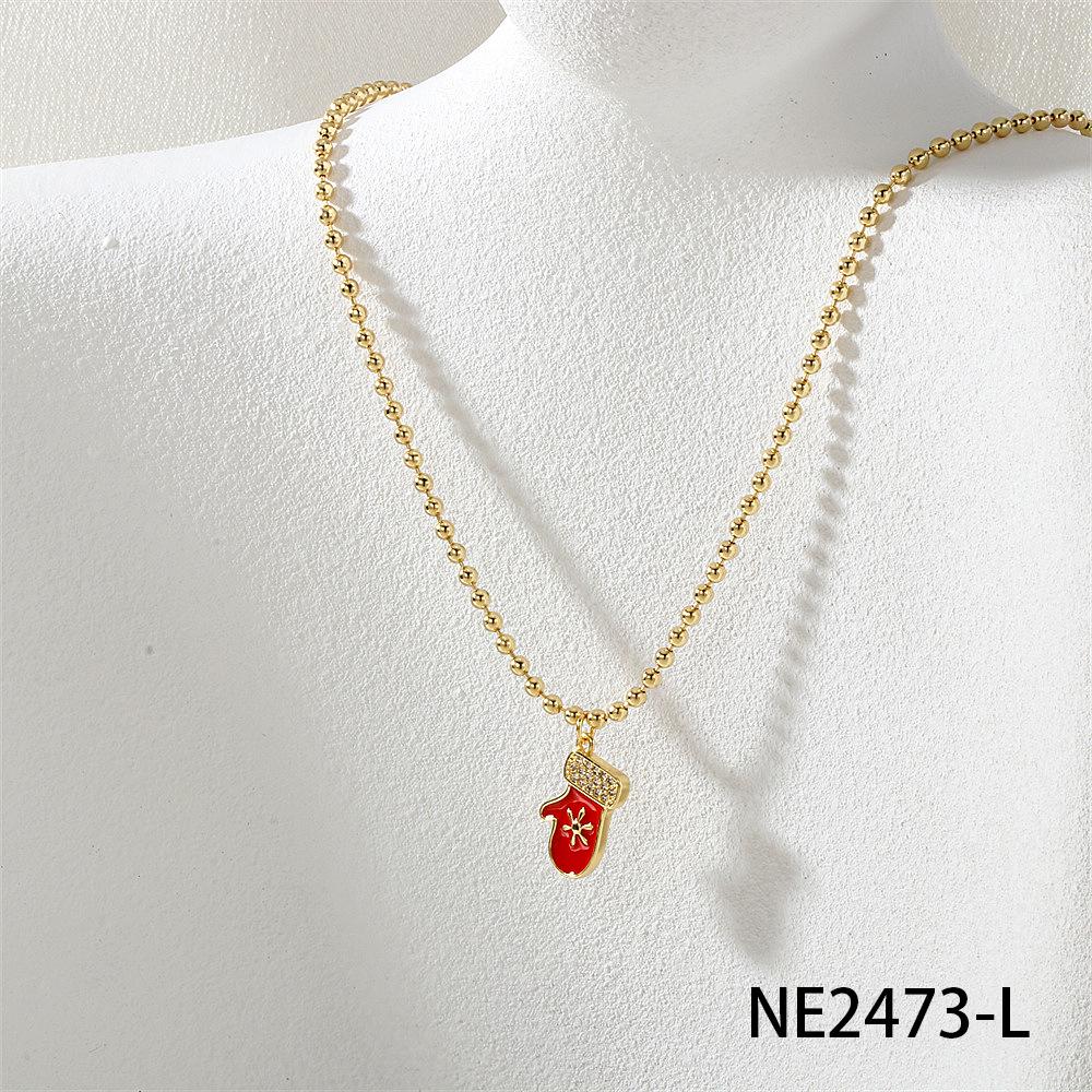 Рождественская коллекция: Ожерелье из бусин с шармами в виде дерева, снеговика, Санты, оленя, венка, перчаток и носков