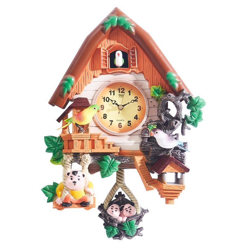 Decorative Cuckoo Wall Clock Octopus Time-reporting Living Room Clock Voice Control Children's Clock European-style Clock YD208