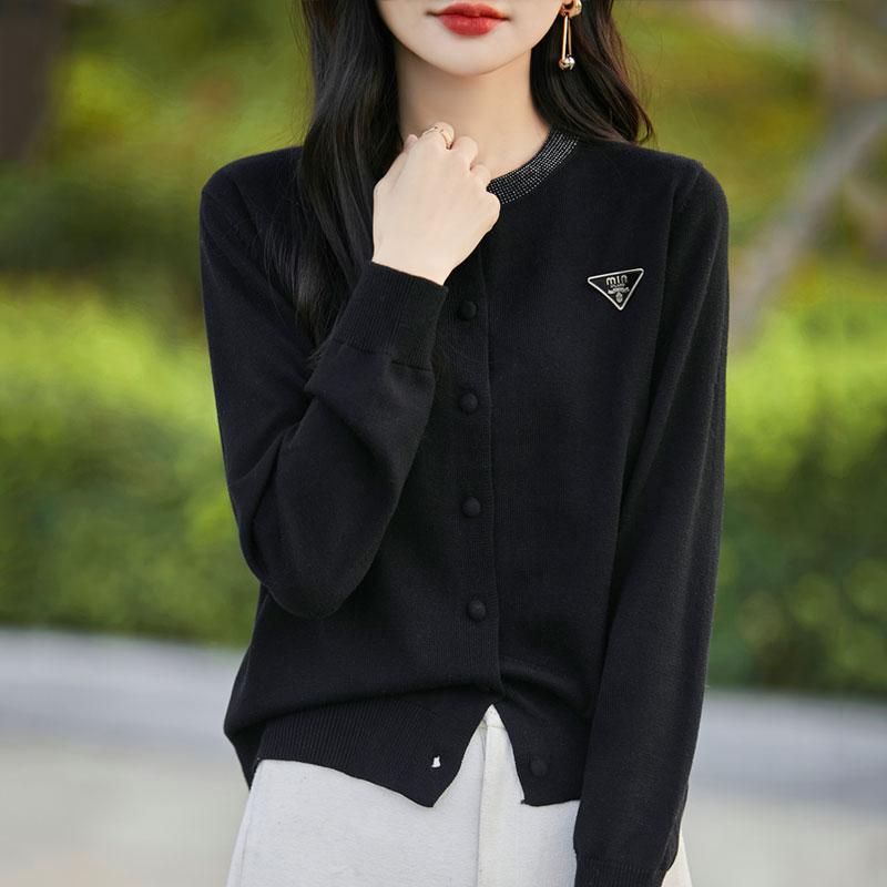Женский кашемировый кардиган Qinghe кашемир 50% шерсть 50% шелк Женский осенне-зимний кашемировый кардиган мягкий и теплый