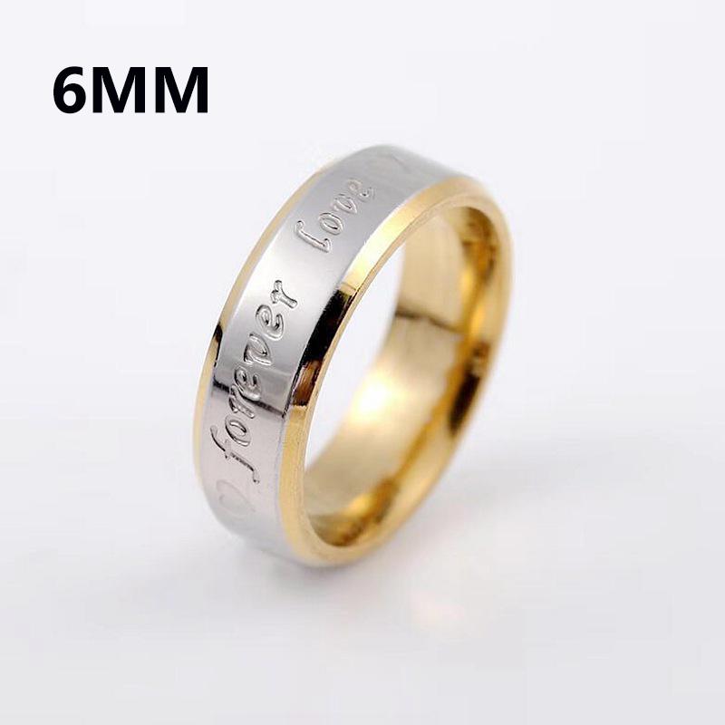 Simple Forever LOVE Titanium Steel Couple Ring Wedding Jewelry