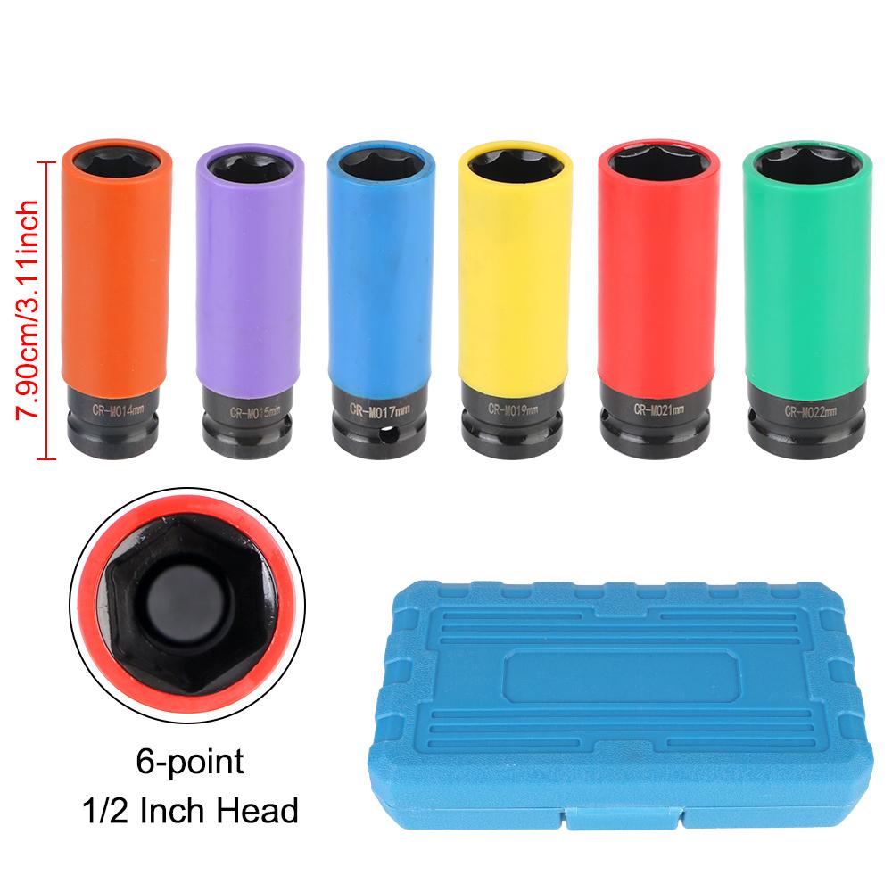 6-гранный 1/2 дюйма привод торцевая головка для колесных гаек набор головок для колес ударный гайковерт защита колеса набор ударных головок сталь CR-MO