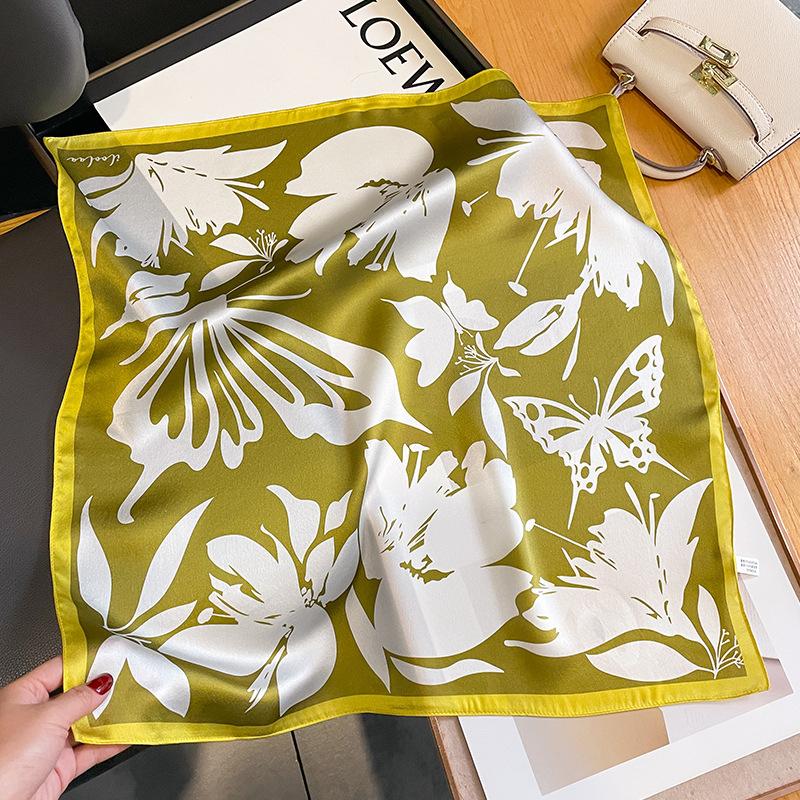 100% Натуральный Шарф из Шелка Женский Квадратный Галстук на Шею Шарфы Шали Накидки для Леди Фуляр Шарфы Пашмина Женский Хиджаб Бандана буфанда