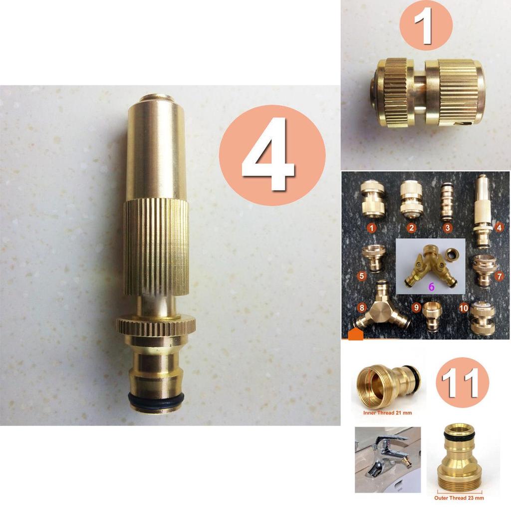 Rustresistant Brass Garden Pipe Connector With Quick Fit Fitting And Handy Switch Nozzle