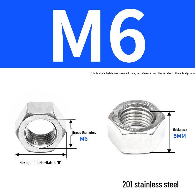 Набор шестигранных гаек из нержавеющей стали - Болты с ручной затяжкой DIN934 (M6 M8 M10 M12)