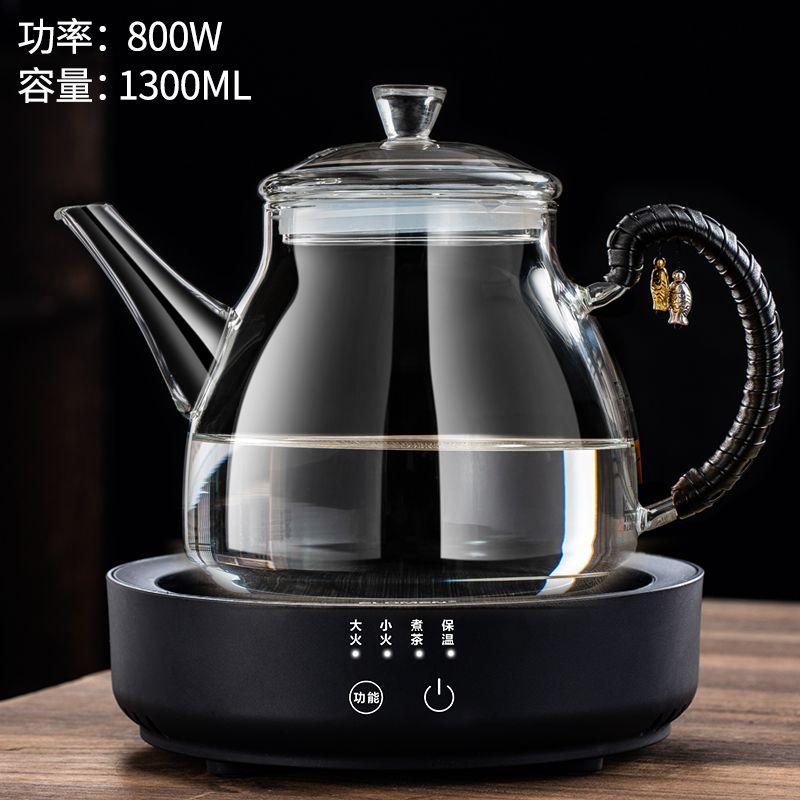 Стеклянный чайник для электрической гончарной печи 220 В, бытовая, высокотемпературная стойкость и взрывозащищенность, прозрачные отдельные кастрюли
