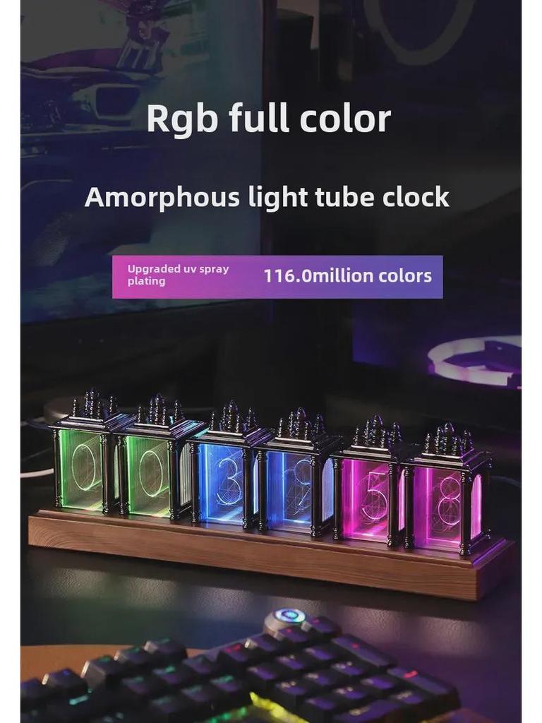 Часы Nixie с имитацией RGB-ламп - ценное украшение для рабочего стола для игровых комнат