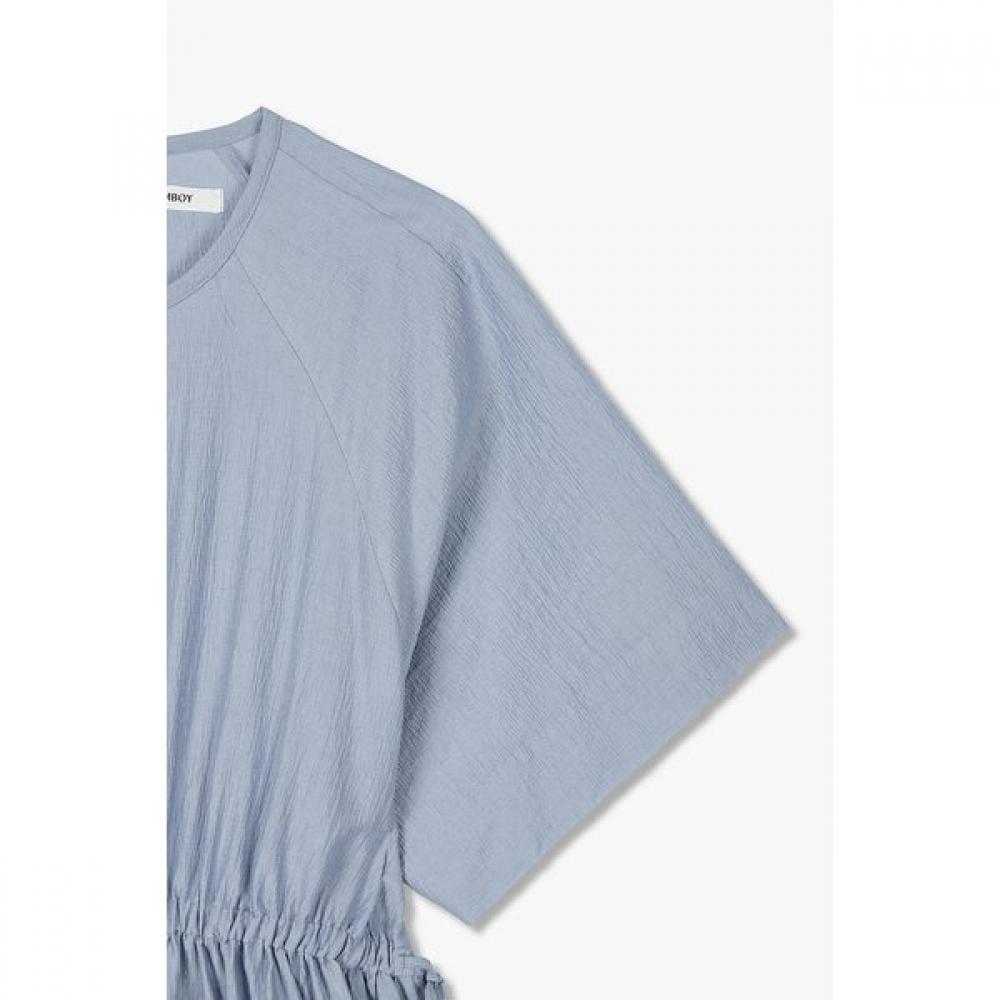 Studio Tomboy Short Sleeve Dress With Ribbon Detail Back Open 9106241210