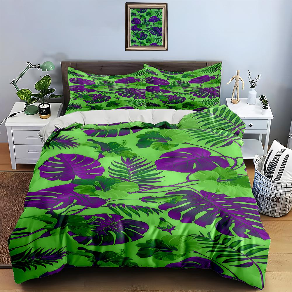 Tropical, leafy, vibrant. Bedding Duvet cover sets Duvet covers Pillowcases gifts (1 * Duvet Cover 2 * Pillowcases, without duvet insert)