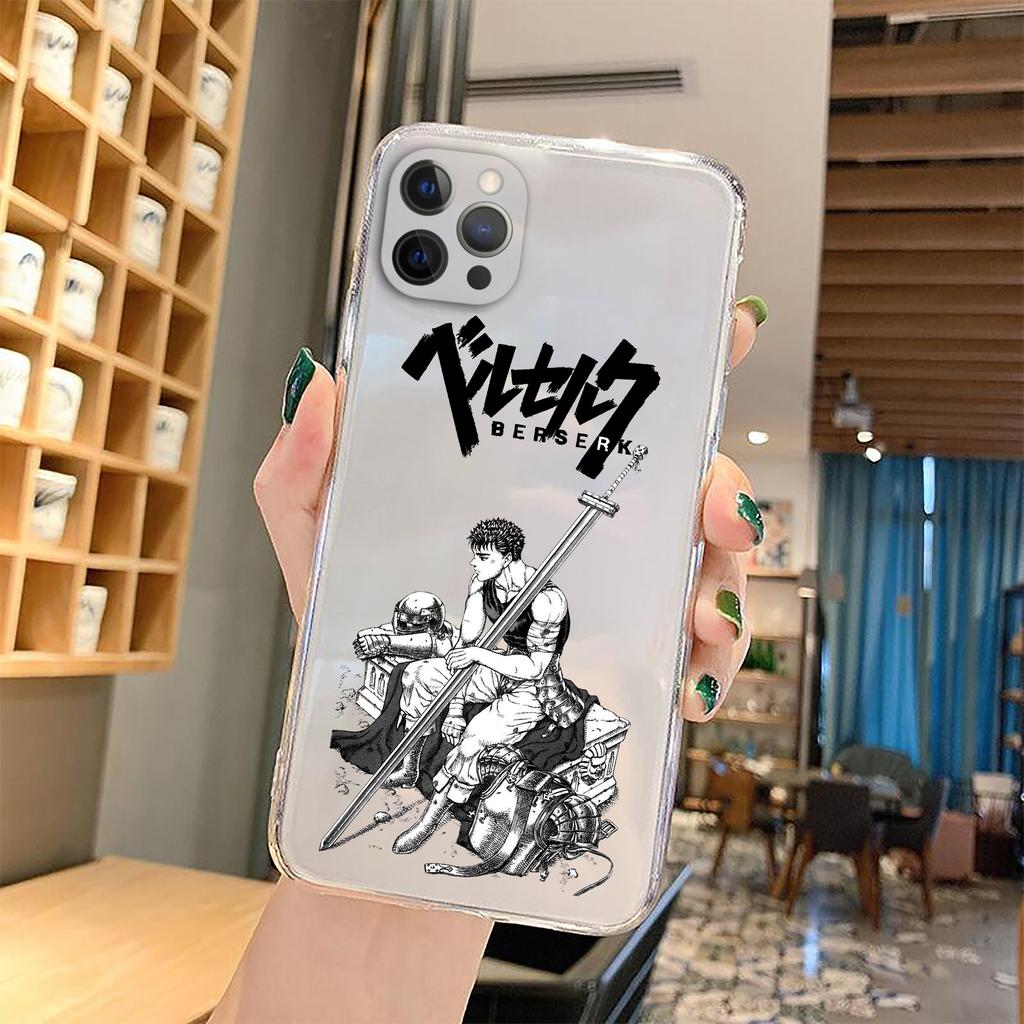 Anime Berserk Guts Phone Case For Iphone 13 Mini 7 Plus 8 X XS 11 12 Pro Max Manga Swordsman Gatsu Sacrifice Zodd Clear Cover