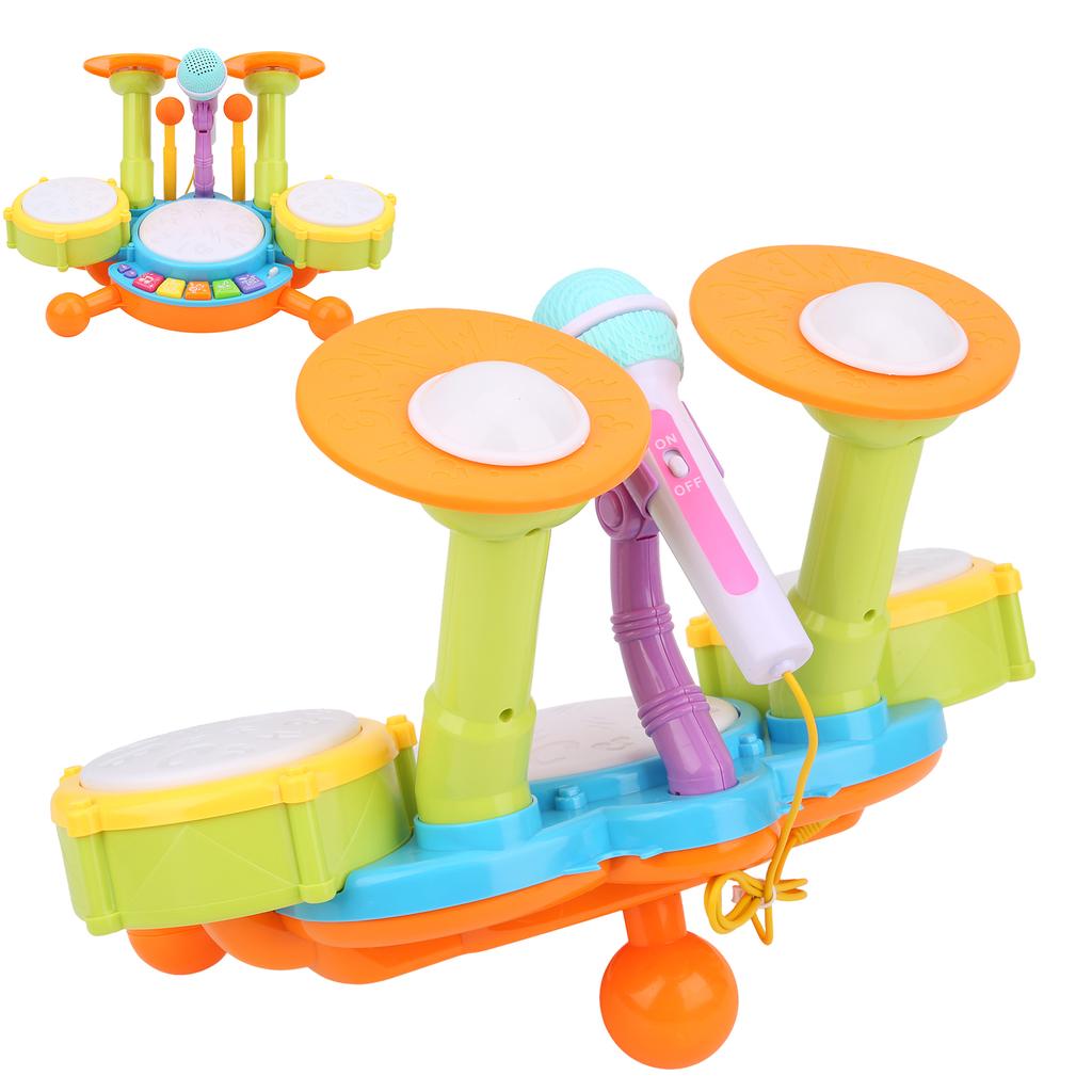 Музыкальные инструменты Игрушки барабаны Дети Раннее обучение Обучающие электронные игрушки барабаны Набор Желтый