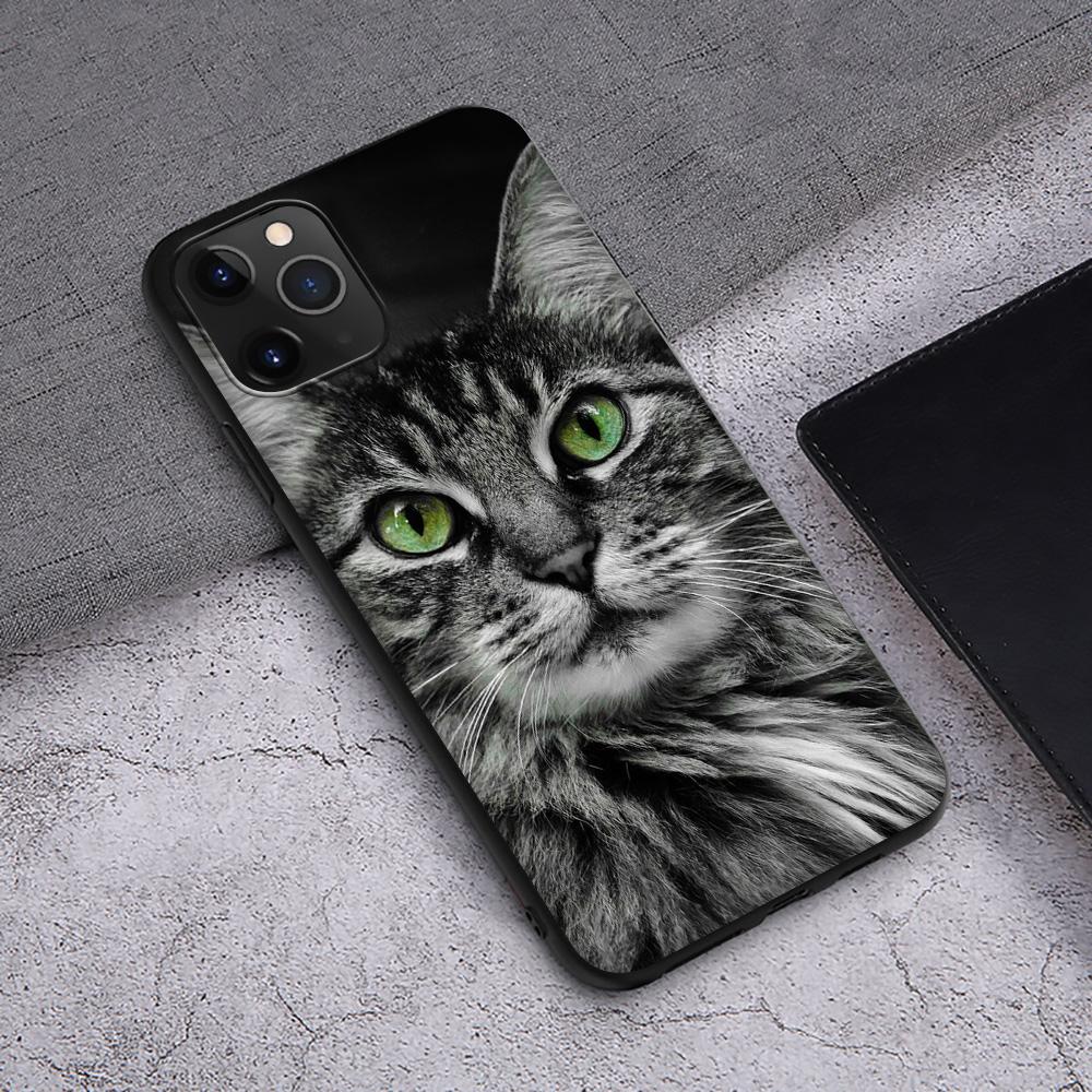 Чехол T145 с изображением кота мейн-куна для iPhone 13 12 Mini 11 Pro XS Max XR X 8 7 6 6S Plus 5 5S SE 2020