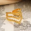 New Trendy Multi Layer Chain Rings for Women Stainless Steel Gold Color Open Adjustable Finger Ring Waterproof Zircon Gift
