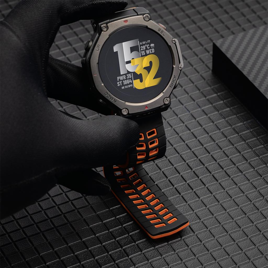 Силиконовый спортивный ремешок для Amazfit T-rex 3/2/1, двухцветный регулируемый ремешок для T-rex Pro/Ultra/2ultra, дышащий браслет для смарт-часов