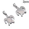 5Pcs 2Pcs Stainless Steel Heart Blank Pendant Trays Bezel Charms Bulk for Homemade Necklaces Jewelry Making DIY Crafts Resin Art