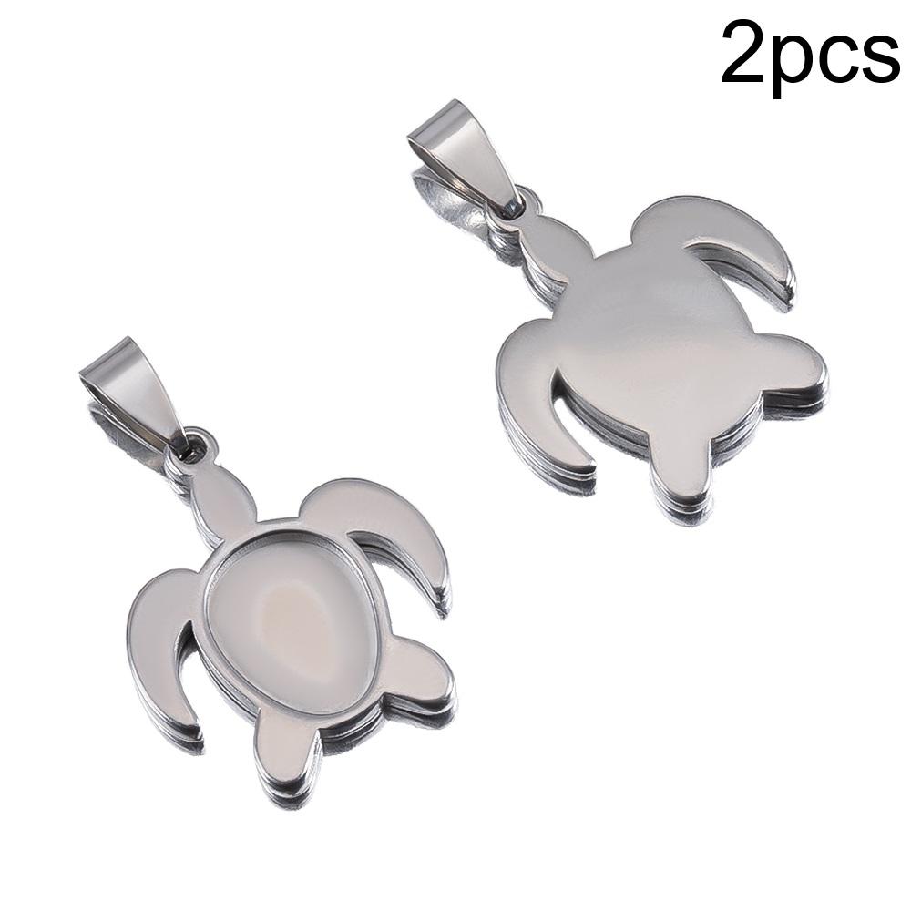 5Pcs 2Pcs Stainless Steel Heart Blank Pendant Trays Bezel Charms Bulk for Homemade Necklaces Jewelry Making DIY Crafts Resin Art