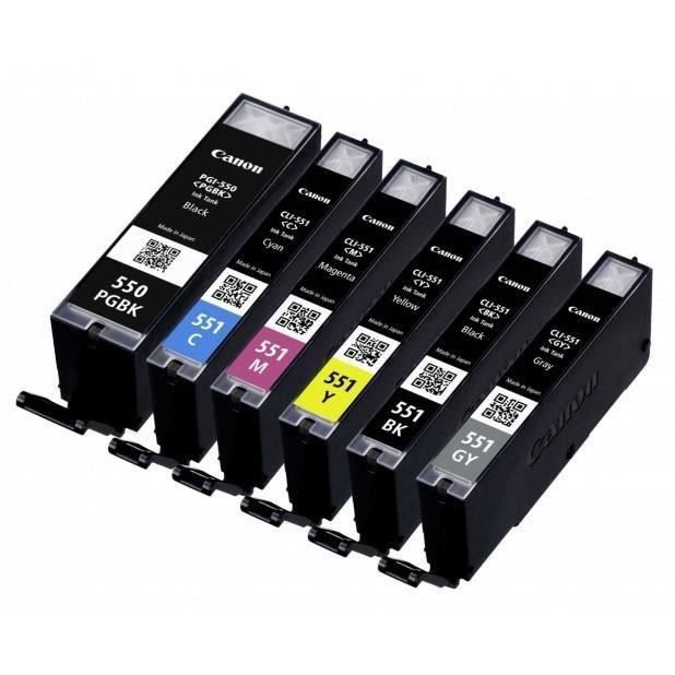 Canon Pack of 5 PGI-550 / CLI-551 Black/Cyan/Magenta/Yellow/Grey Ink Cartridges