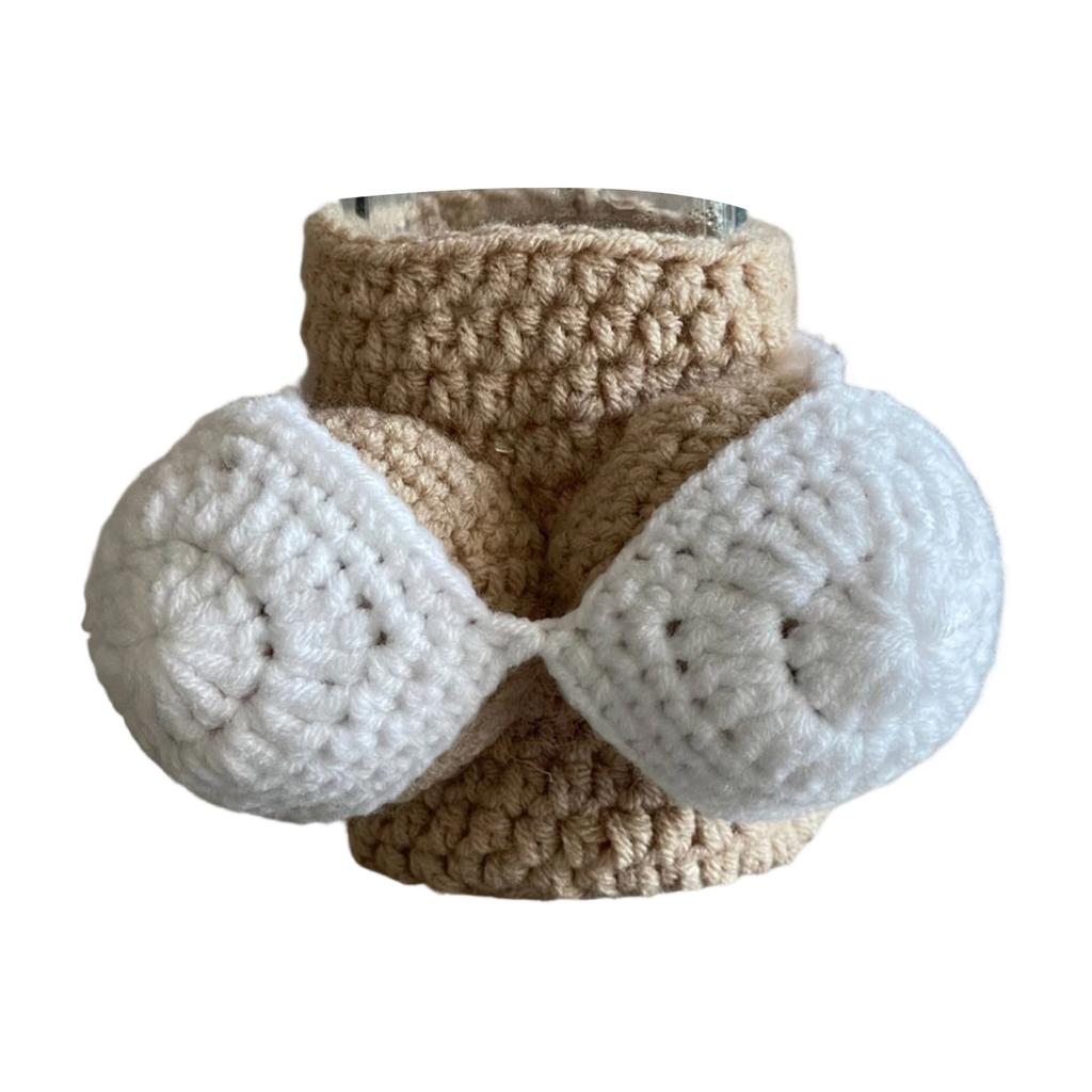Handmade Knitted Cup Sleeve Bottle Cover Crochet Insulated Drink Holder Soft Yarn Reusable Cozy for Bottles and Cups