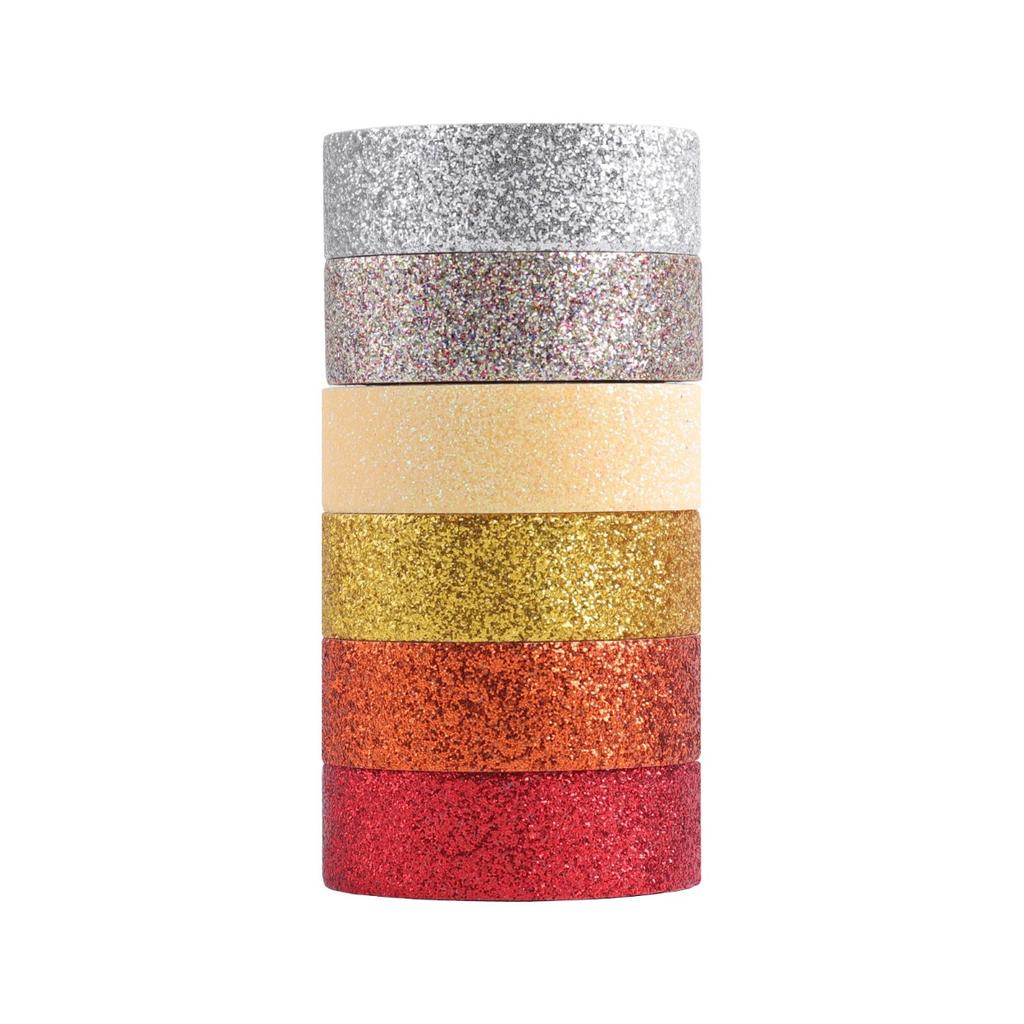 Sparkle Decorative Tape for Art, DIY Glitter Washi Tape Set - 12 Rolls Colored Masking Tape, Scrapbook Tape,Decor & Crafts