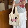 Korean Style Cartoon Animals Tote Bag Large Capacity Women's Armpit Bag Canvas Shoulder Bag  Female